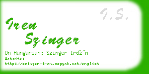 iren szinger business card